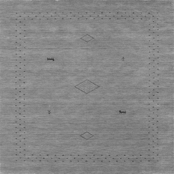 Serging Thickness of Abstract Gray Contemporary Rug, con2518gry