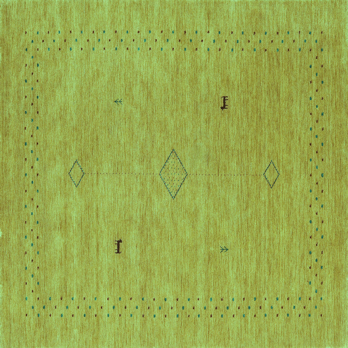 Square Abstract Turquoise Contemporary Rug, con2518turq