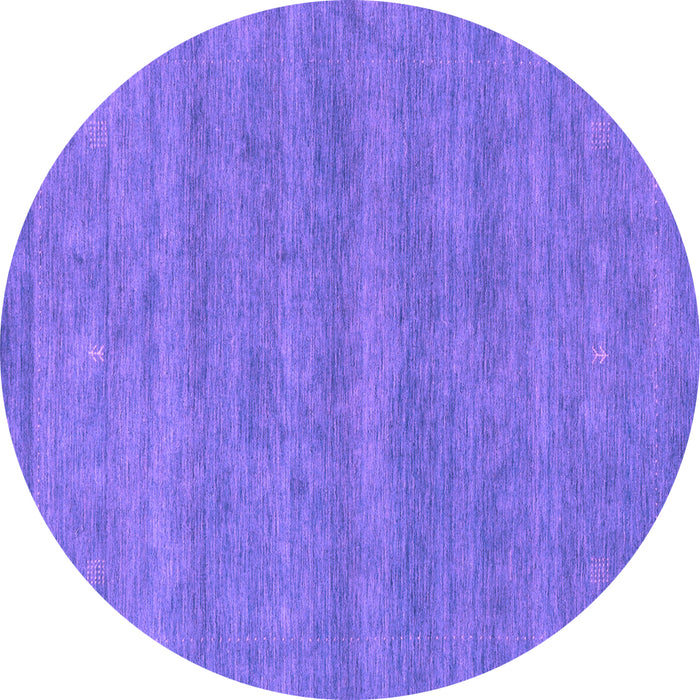 Round Abstract Purple Contemporary Rug, con2519pur