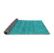 Sideview of Abstract Turquoise Contemporary Rug, con2519turq