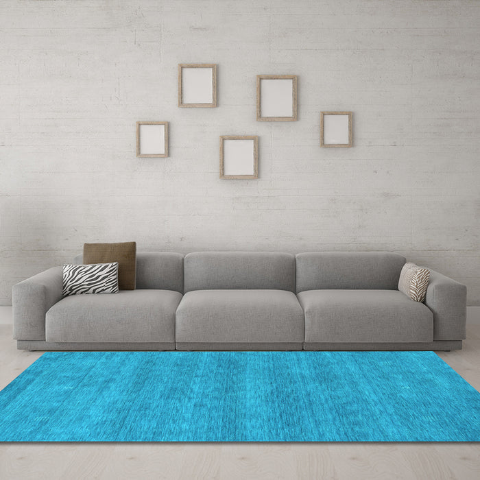 Machine Washable Abstract Light Blue Contemporary Rug in a Living Room, wshcon2519lblu