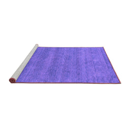 Sideview of Machine Washable Abstract Purple Contemporary Area Rugs, wshcon2519pur