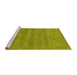 Sideview of Machine Washable Abstract Yellow Contemporary Rug, wshcon2519yw