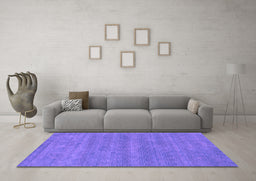 Machine Washable Abstract Purple Contemporary Area Rugs in a Living Room, wshcon2519pur