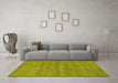 Machine Washable Abstract Yellow Contemporary Rug in a Living Room, wshcon2519yw