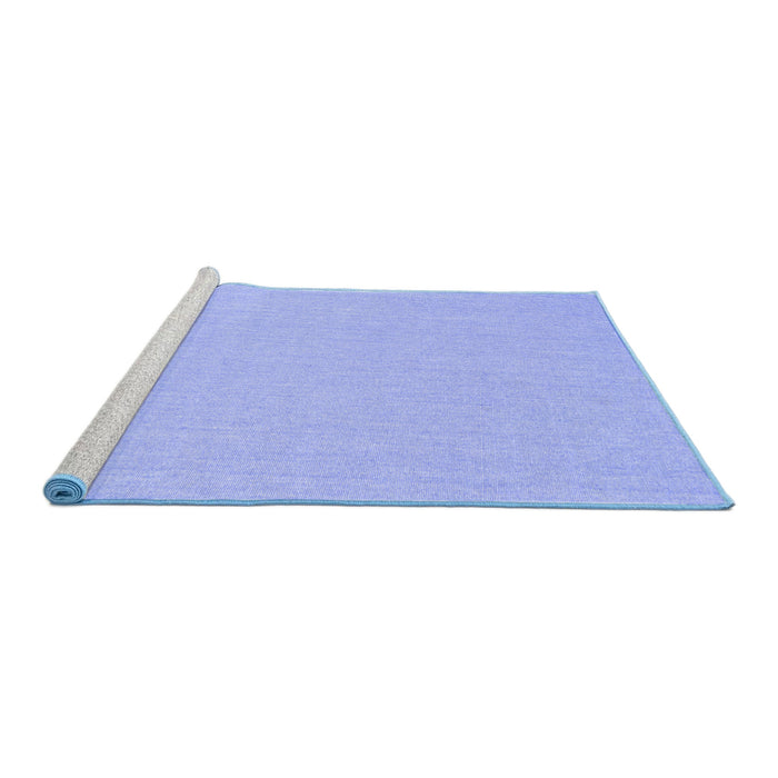 Sideview of Machine Washable Solid Blue Modern Rug, wshcon251blu