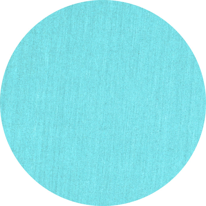Round Machine Washable Solid Light Blue Modern Rug, wshcon251lblu