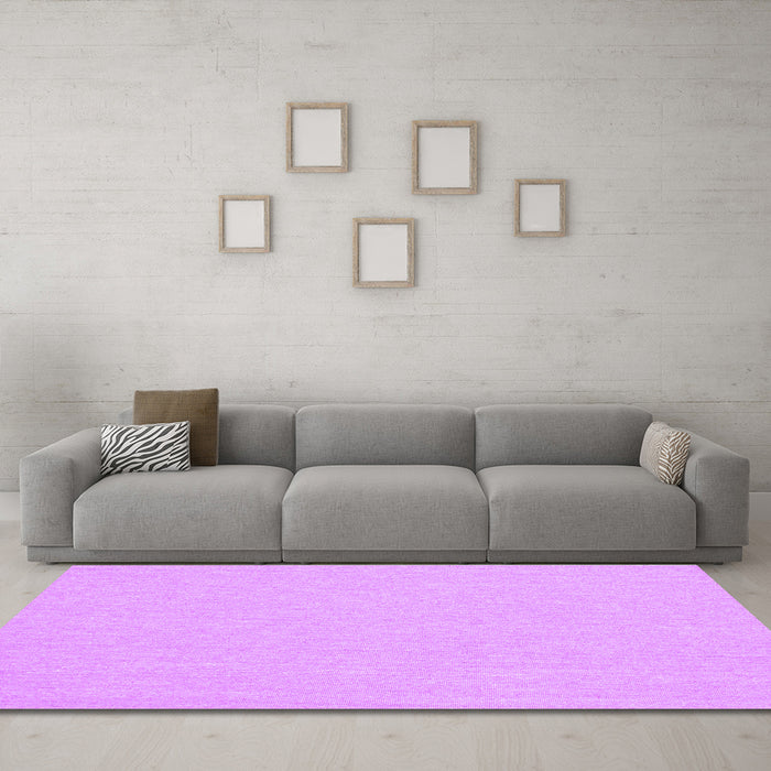 Machine Washable Solid Purple Modern Area Rugs in a Living Room, wshcon251pur