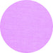 Round Machine Washable Solid Purple Modern Area Rugs, wshcon251pur