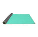 Sideview of Solid Turquoise Modern Rug, con251turq