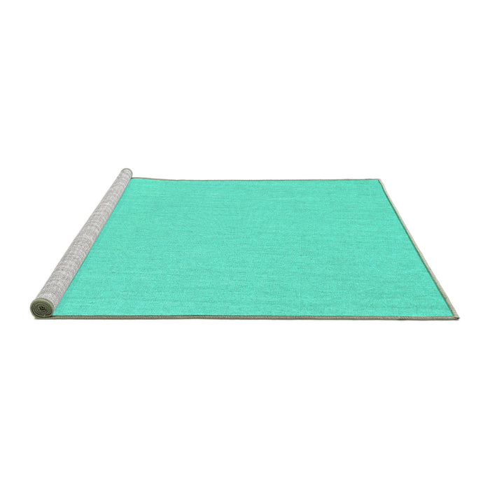 Sideview of Machine Washable Solid Turquoise Modern Area Rugs, wshcon251turq