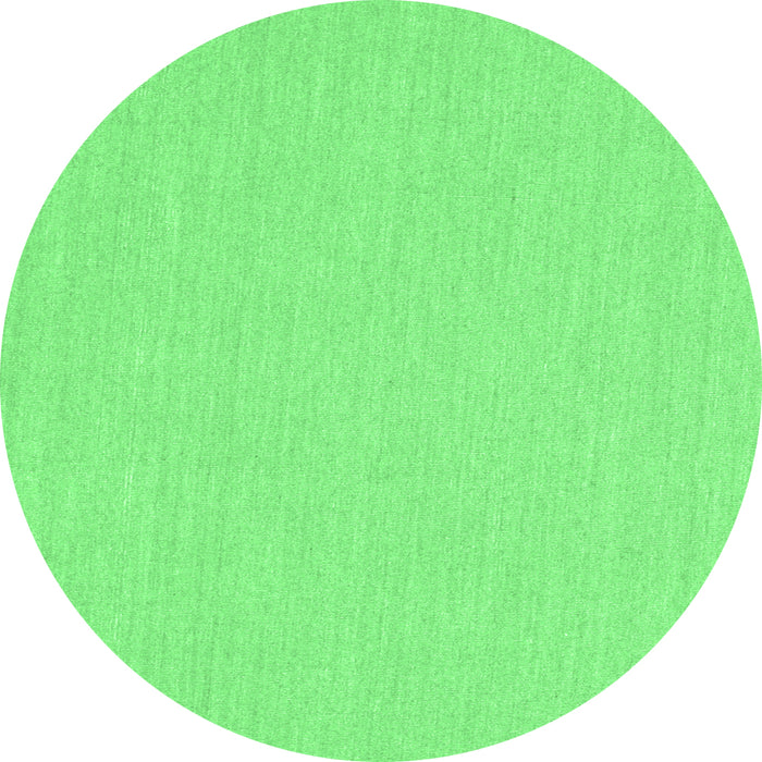 Round Machine Washable Solid Emerald Green Modern Area Rugs, wshcon251emgrn