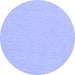 Round Solid Blue Modern Rug, con251blu