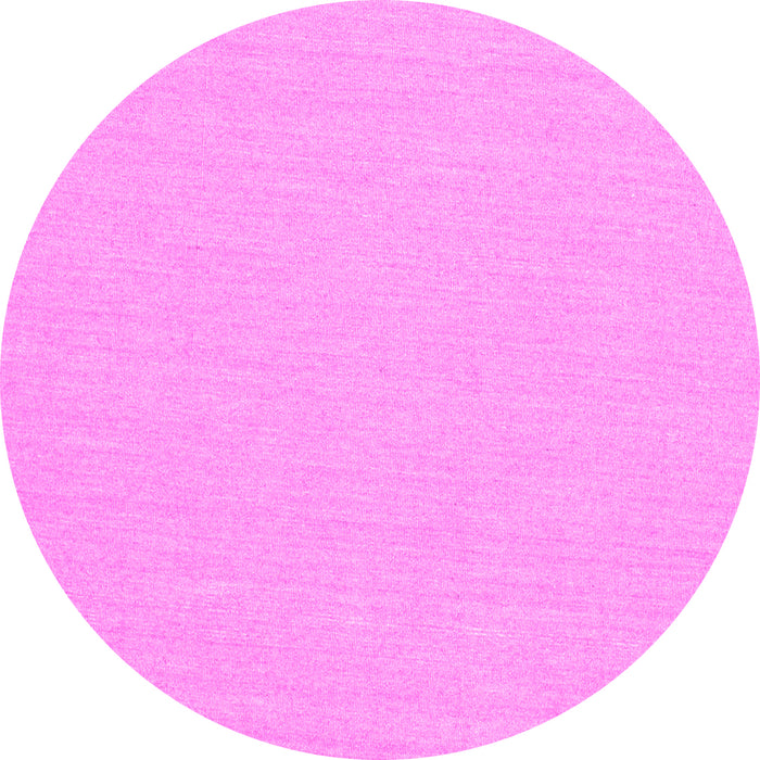 Round Machine Washable Solid Pink Modern Rug, wshcon251pnk