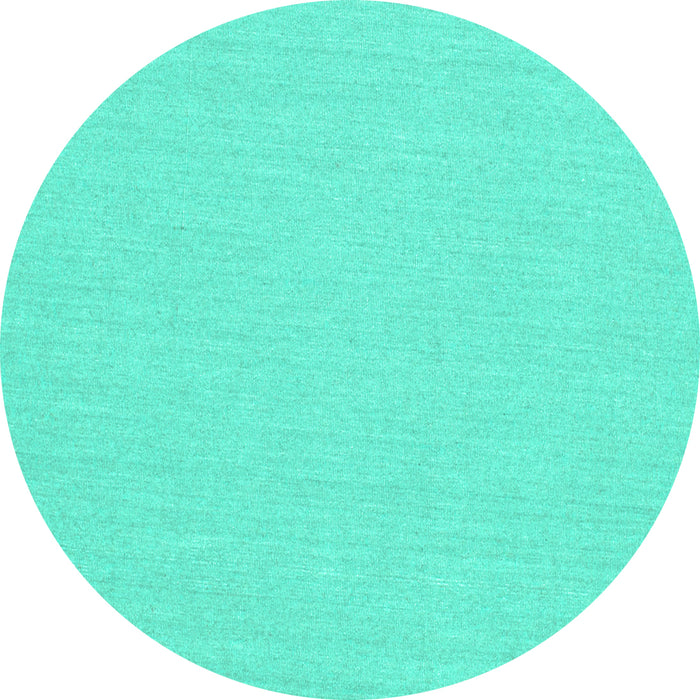 Round Solid Turquoise Modern Rug, con251turq