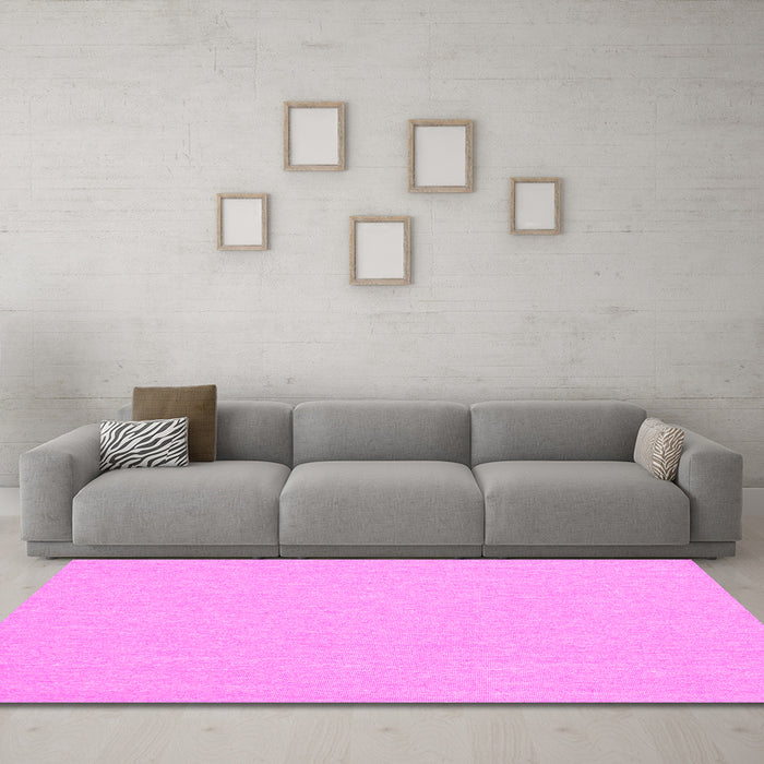 Machine Washable Solid Pink Modern Rug in a Living Room, wshcon251pnk