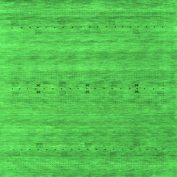 Round Machine Washable Abstract Green Contemporary Area Rugs, wshcon2520grn