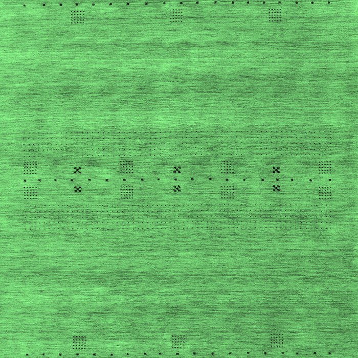 Machine Washable Abstract Emerald Green Contemporary Area Rugs, wshcon2520emgrn