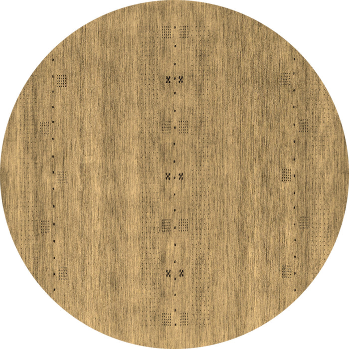 Round Abstract Brown Contemporary Rug, con2520brn