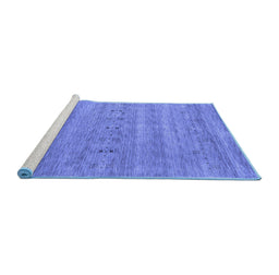 Sideview of Machine Washable Abstract Blue Contemporary Rug, wshcon2520blu