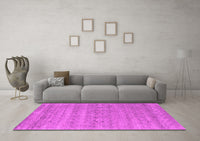 Machine Washable Abstract Pink Contemporary Rug, wshcon2520pnk