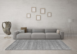 Machine Washable Abstract Gray Contemporary Rug in a Living Room,, wshcon2520gry