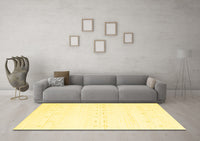 Machine Washable Solid Yellow Modern Rug, wshcon2521yw