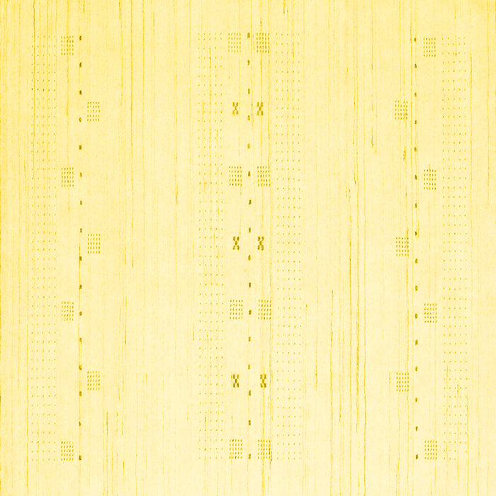 Square Solid Yellow Modern Rug, con2521yw