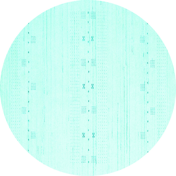 Round Solid Turquoise Modern Rug, con2521turq