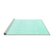 Sideview of Machine Washable Solid Turquoise Modern Area Rugs, wshcon2521turq