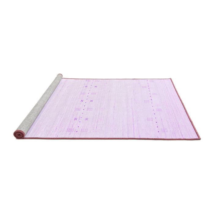 Sideview of Machine Washable Solid Purple Modern Area Rugs, wshcon2521pur