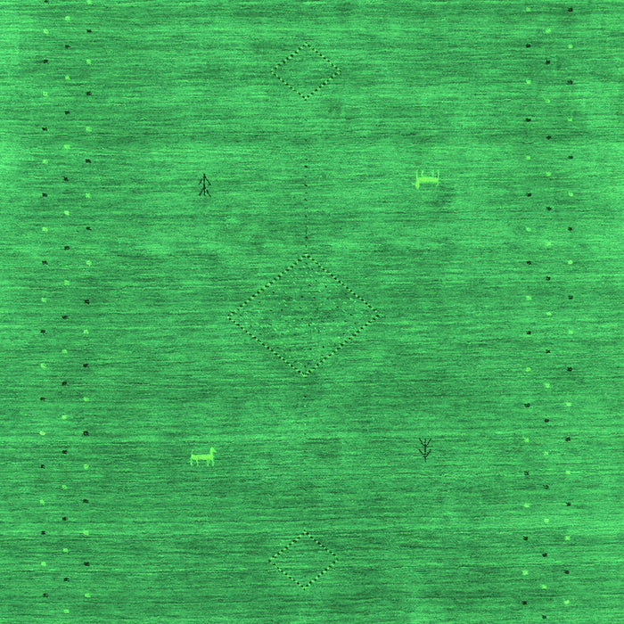 Serging Thickness of Machine Washable Abstract Green Contemporary Area Rugs, wshcon2522grn