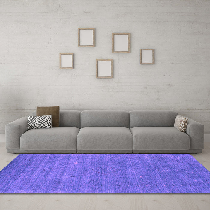 Machine Washable Abstract Purple Contemporary Area Rugs in a Living Room, wshcon2522pur