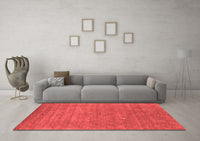 Machine Washable Abstract Red Contemporary Rug, wshcon2522red