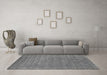 Machine Washable Abstract Gray Contemporary Rug in a Living Room,, wshcon2522gry