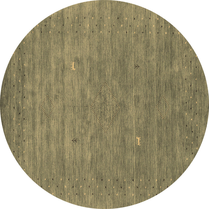 Round Abstract Brown Contemporary Rug, con2522brn