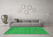 Machine Washable Abstract Green Contemporary Area Rugs in a Living Room,, wshcon2522grn