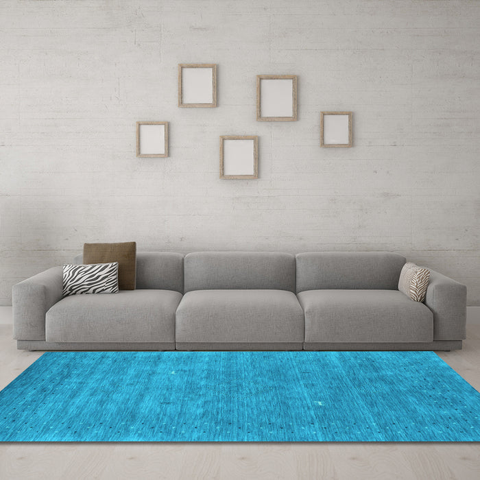Machine Washable Abstract Light Blue Contemporary Rug in a Living Room, wshcon2522lblu