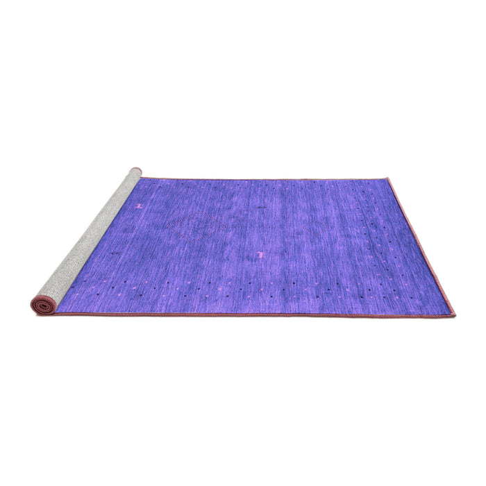Sideview of Machine Washable Abstract Purple Contemporary Area Rugs, wshcon2522pur