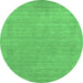 Round Abstract Emerald Green Contemporary Rug, con2523emgrn