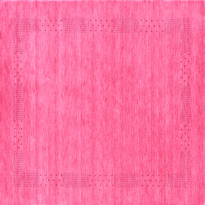 Square Machine Washable Abstract Pink Contemporary Rug, wshcon2523pnk