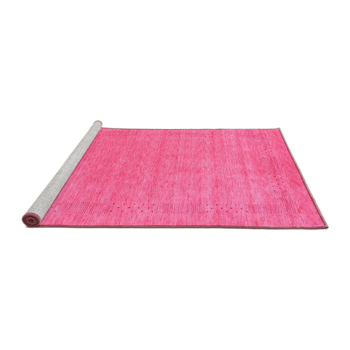 Sideview of Machine Washable Abstract Pink Contemporary Rug, wshcon2523pnk