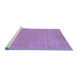 Sideview of Machine Washable Abstract Blue Contemporary Rug, wshcon2523blu