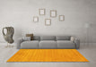 Machine Washable Abstract Yellow Contemporary Rug in a Living Room, wshcon2523yw