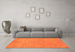 Machine Washable Abstract Orange Contemporary Area Rugs in a Living Room, wshcon2523org