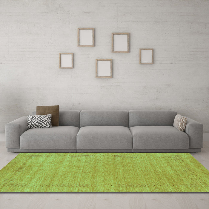 Machine Washable Abstract Turquoise Contemporary Area Rugs in a Living Room,, wshcon2523turq
