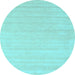 Round Abstract Light Blue Contemporary Rug, con2524lblu