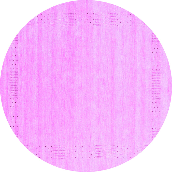 Round Machine Washable Abstract Purple Contemporary Area Rugs, wshcon2524pur
