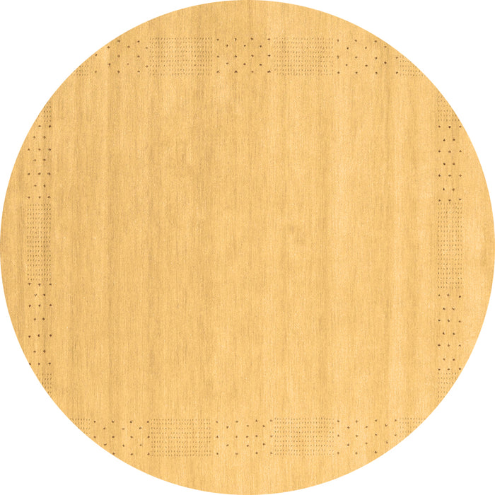 Round Abstract Brown Contemporary Rug, con2524brn