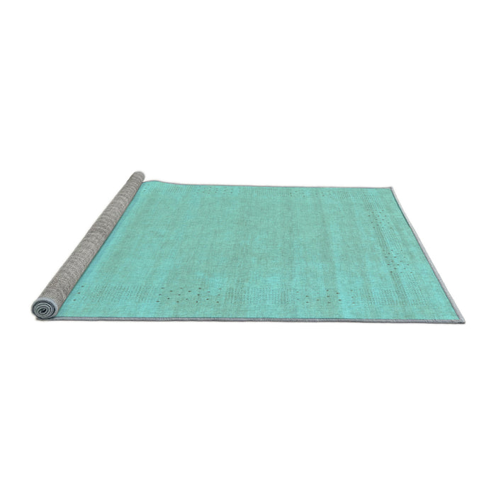 Sideview of Machine Washable Abstract Light Blue Contemporary Rug, wshcon2524lblu